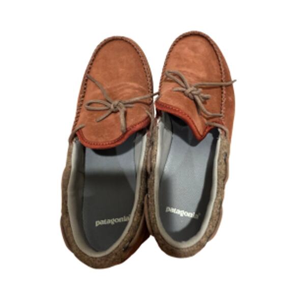 Patagonia Shoes - Patagonia Maui Mocs Red Leather Slip On Loafers Women's 8 Rare Discontinued